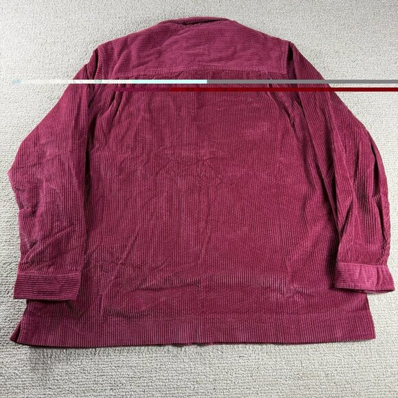 L. L. Bean Comfort Corduroy Button Up Shirt Jacket Maroon Women’s Size 2X - Picture 7 of 7